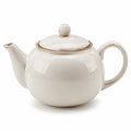 Teiera in ceramica avorio 900 ml con coperchio - stile classico per tè e tisane