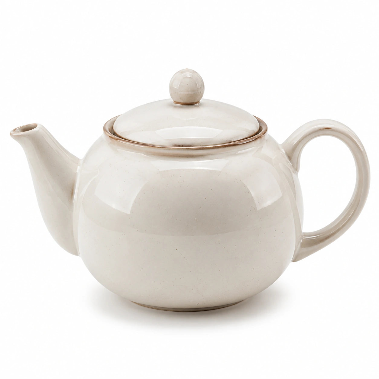 Teiera in ceramica avorio 900 ml con coperchio - stile classico per tè e tisane