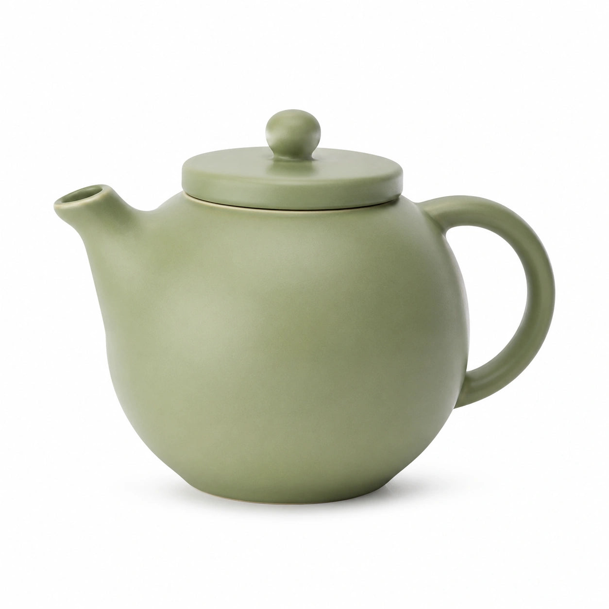 Teiera in ceramica 800 ml verde salvia con coperchio - stile minimalista