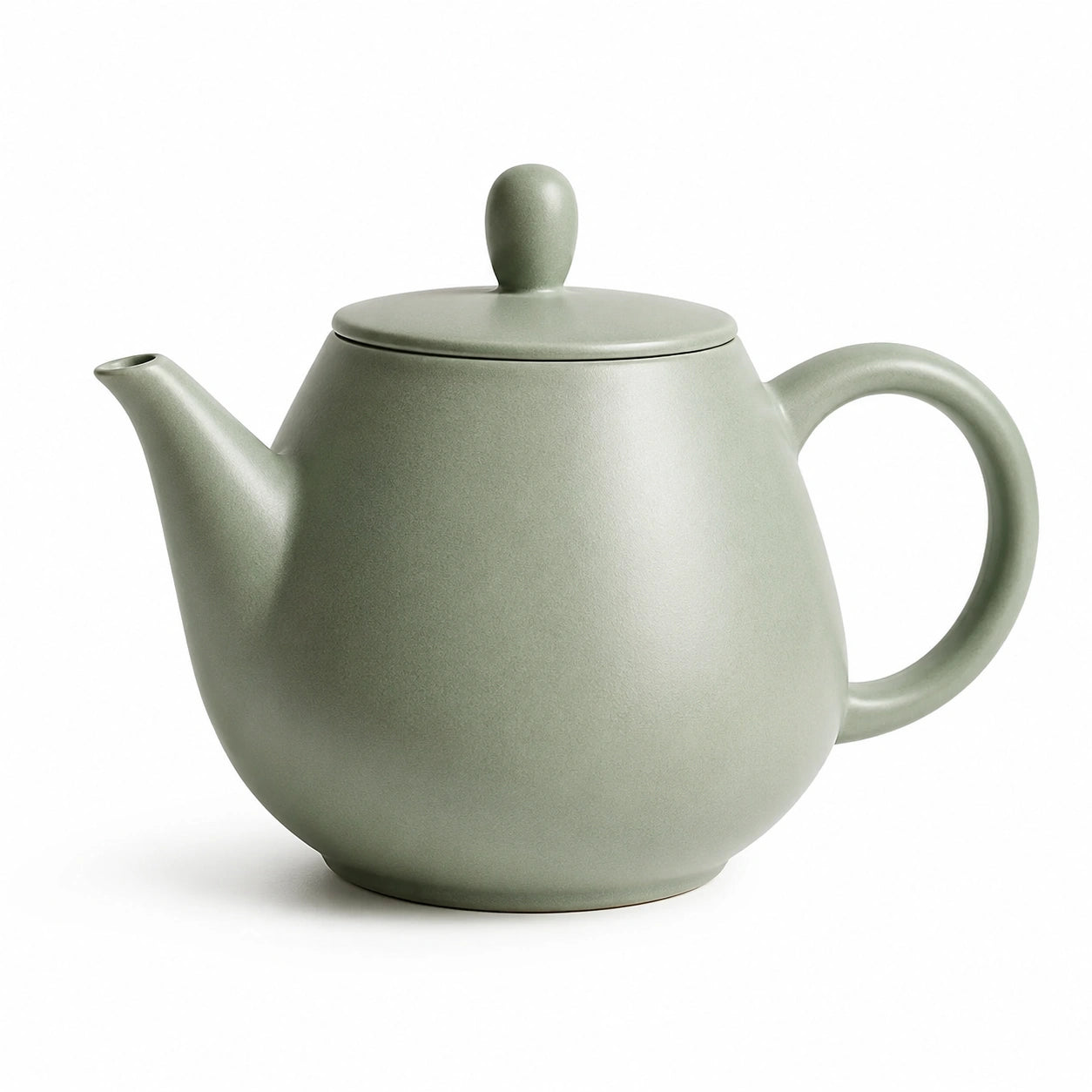 Teiera in ceramica 1000 ml verde salvia con coperchio stile minimalista
