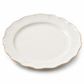 Piatto piano 26 cm in ceramica avorio con bordo ondulato