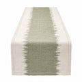 Runner da tavola 180 x 40 cm in tessuto beige e verde salvia stile moderno