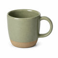 Tazza 350 ml in gres verde salvia con manico stile rustico