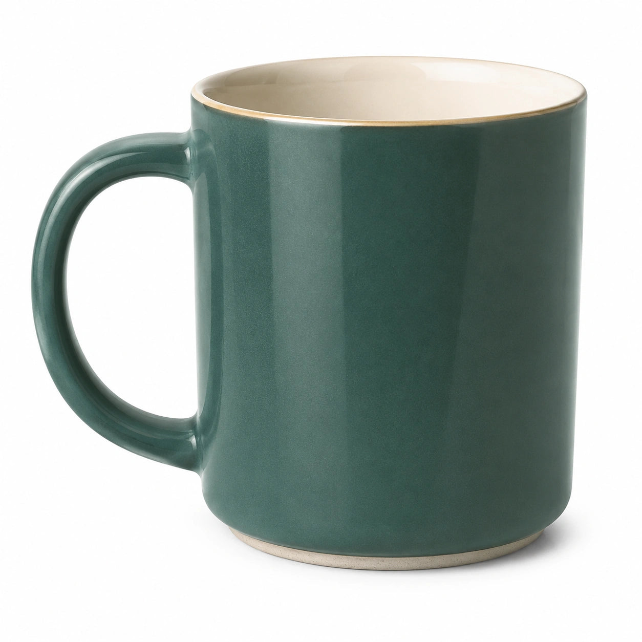 Tazza in ceramica 350 ml verde - manico ergonomico per bevande calde