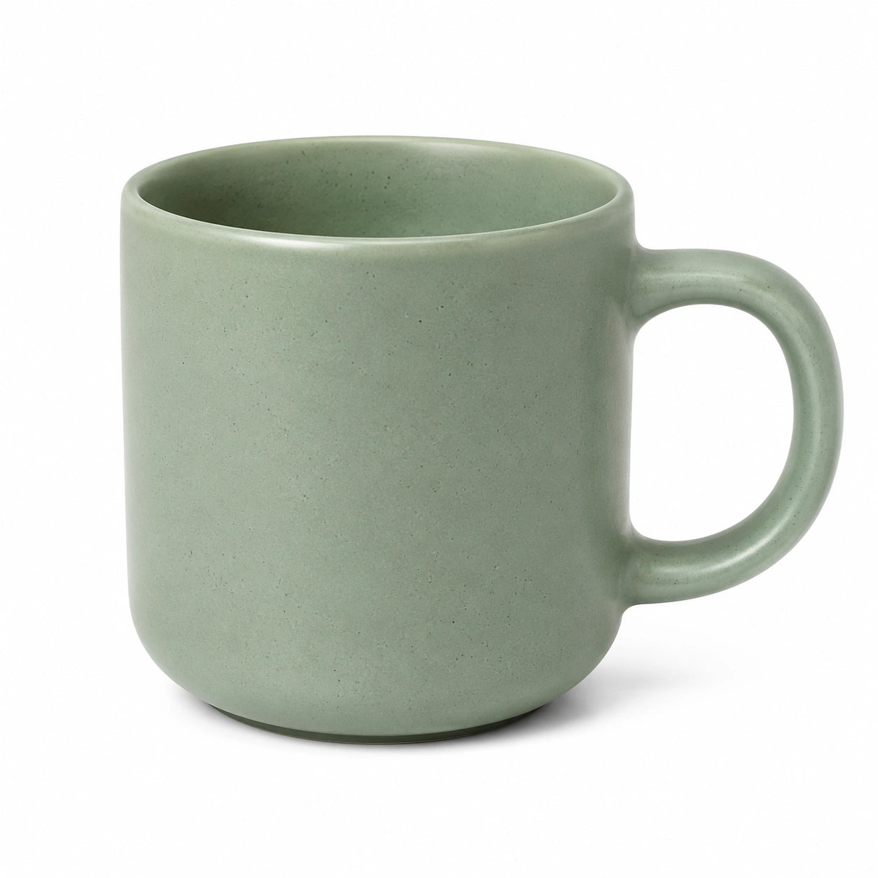Tazza in ceramica 350 ml verde salvia con manico stile minimalista