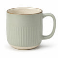 Tazza in ceramica 450 ml verde salvia con rilievi verticali