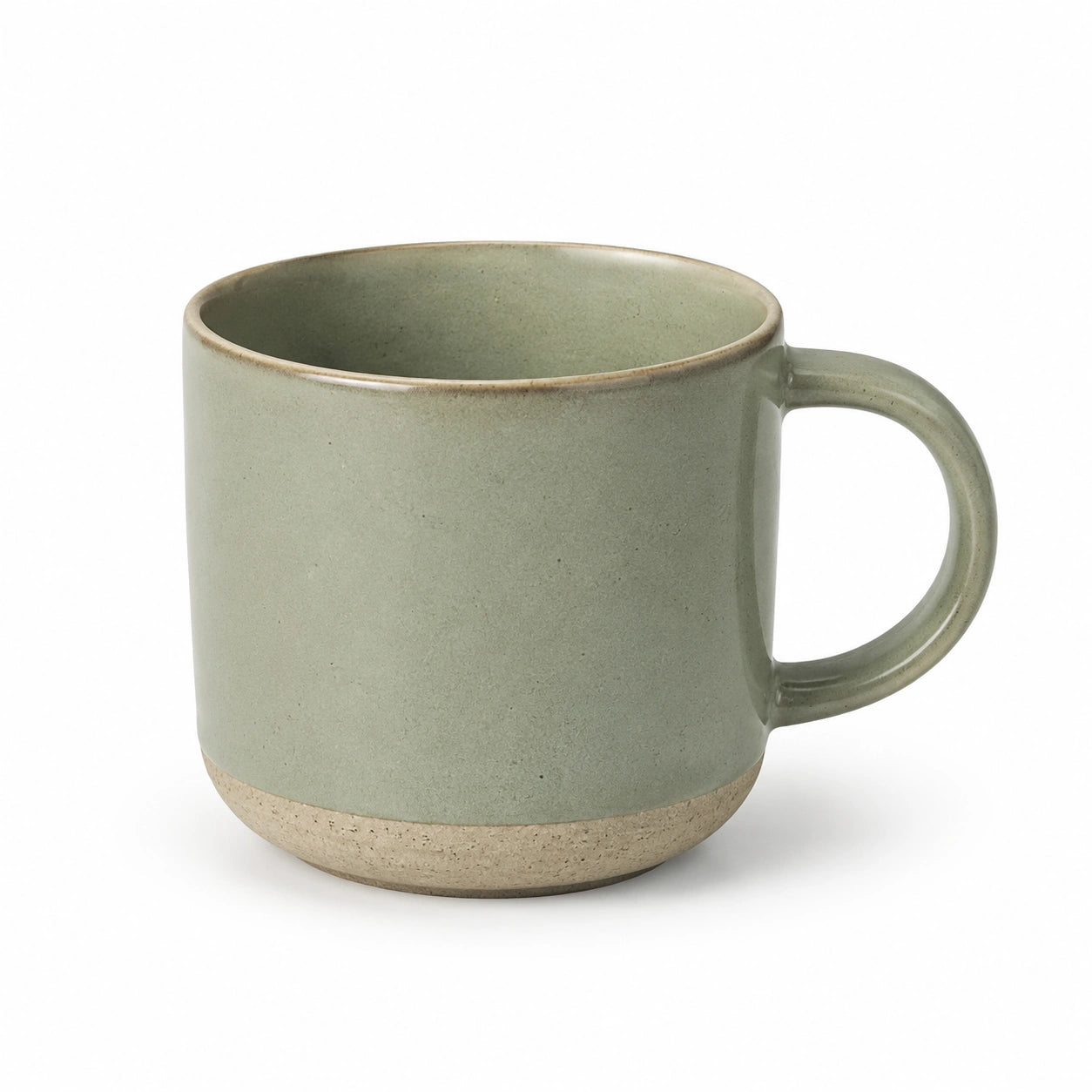 Tazza in ceramica 350 ml verde salvia con manico stile rustico