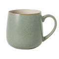 Tazza 400 ml in ceramica verde salvia con manico - stile rustico